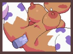 1boy 1girls animated big_breasts bouncing_breasts breasts cow_girl cowprint cum cum_drip cum_in_pussy disembodied_penis duo exposed_breasts female holstaurus huge_breasts large_breasts lilmoonie male missionary_position monster_girl nipples nude penis penis_in_pussy pixel_art princess_and_conquest purple_fur sex tan_skin transparent_background vaginal_penetration white_fur