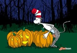 animated dr_seuss fucking_pumpkin lowres male_only pumpkin sextoon the_cat_in_the_hat the_cat_in_the_hat_(character) what