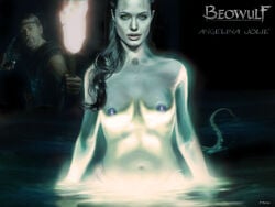 1boy 1girls angelina_jolie beowulf beowulf_(2007_film) beowulf_(poem) breasts celebrity european_mythology female grendel's_mother literature monster_girl mythology public_domain ray_winstone