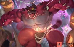 1boy 2019 4_fingers absurd_res aggron ambiguous_gender armpit_hair big_penis bodily_fluids body_hair bulge claws feral fingers furry gengar ghost green_eyes group halloween hi_res holidays incineroar jack-o'-lantern male male_only mega_aggron mega_evolution mega_gengar mummy nintendo open_mouth patreon pawpads penis pokémon_(species) pokemon pokemon_(species) pokemon_oras pokemon_rgby pokemon_rse pokemon_sm pokemon_xy pumpkin red_body renoky saliva scalie size_difference solo_focus text tongue undead url video_games yellow_sclera