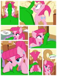 absurd_res anonymous anonypuss_adventure bedroom bedroom_eyes capital_t earth_pony equid equine fellatio feral friendship_is_magic half-closed_eyes hi_res horse human interspecies mammal my_little_pony oral penile pinkie_pie_(mlp) pony seductive sex zoophilia