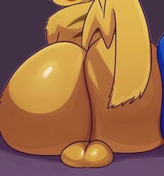 1boy anthro anthrofied ass ass_squish back backsack balls big_ass furry long_ass looking_away male male_only nintendo nude original_character pikachu pokemon pokemon_rgby pose rodent sitting solo source_request sssonic2 tail testicles thick_thighs wide_hips yellow_fur