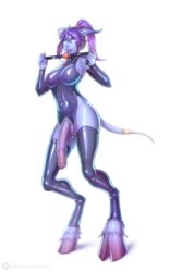 1futa animal_genitalia big_breasts big_penis bondage_gear breasts cleavage dickgirl draenei femdom futa_only futadom futanari horsecock intersex large_breasts latex m000 penis solo thighhighs world_of_warcraft