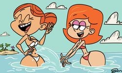 beach bikini cartoon_network closed_eyes debbie_turnbull debs_turnbull female_only half-closed_eyes jmdoodle jose-miranda josethewey nickelodeon ocean open_mouth pe_teacher_(robotboy) red_hair robotboy smile straight_hair the_loud_house