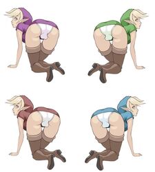 4futas all_fours ass backsack ball_bulge balls balls_in_panties balls_under_clothes four_swords futa_only futa_sans_pussy futa_with_futa futanari huge_ass intersex link looking_at_viewer looking_back nintendo panties panty_bulge taint the_legend_of_zelda theother-s wide_hips