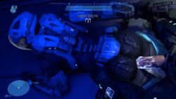 anal anon70087_(artist) armor clothed_sex cum_in_ass cum_inside cum_pool forced game_hud halo halo_(game) halo_(series) halo_reach prone_bone rape