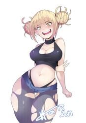 1girls 2019 abs alternate_outfit ass bangs bare_shoulders belly big_ass big_breasts blonde_hair blush breasts cleavage clothed clothing curvy dated digital_media_(artwork) double_bun eye_contact female female_focus female_only fit half-closed_eyes himiko_toga hotvr large_breasts legwear light-skinned_female light_skin long_hair looking_at_viewer midriff my_hero_academia navel panties pantyhose pose posing short_hair short_shorts shorts simple_background skimpy smile solo solo_focus teeth text thick thick_thighs thigh_gap thighhighs thighs thin_waist thong torn_clothes torn_legwear torn_thighhighs voluptuous watermark white_background wide_hips yellow_eyes