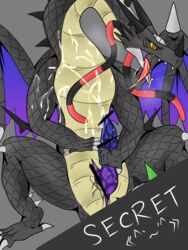 abyss_dragon abyss_dragon_(kiryu) bodily_fluids bukkake cum dragon genital_fluids hi_res male male_only penis scalie slit western_dragon wings