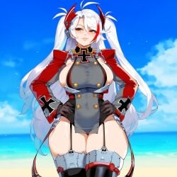 1girls ai_generated azur_lane creamy_ai curvy curvy_female curvy_figure light-skinned_female light_skin long_hair prinz_eugen_(azur_lane) tagme twintails white_hair