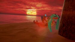 3d animated beach blue_hair blue_tip brazilian_miku hatsune_miku huge_cock jerking masturbation ocean sound sunset tagme tanned tanned_skin tree video vrchat vrchat_avatar vrchat_media