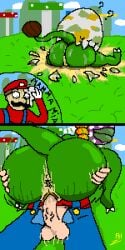 1:2 age_difference anthro anus ass big_butt bodily_fluids cleaning_rag clothing comic confusion dino_piranha egg elemental_creature female flora_fauna genitals grass hat hatching headgear headwear hi_res holding_butt human imminent_sex looking_at_another male male/female mammal mario mario_(series) mushroom_kingdom nintendo oblivious outside outside_sex penetration penile penile_penetration penis_in_pussy piranha_plant pixelh plant pussy question_mark questionable_consent scalie sex signature super_mario_galaxy suspenders sweat tail thick_thighs vaginal_penetration younger_female