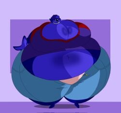 big_breasts blueberry_inflation breasts cleavage female furry huge_breasts inflation milf shun_gt tagme thick_thighs wide_hips