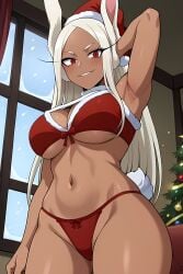 ai_generated armpit bnha boku_no_hero_academia bra breasts candid christmas female lingerie mha mirko my_hero_academia panties pinku pinku.ai pinkuai sexy underboob wallpaper