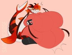 bbw big_ass breasts expansion female furry huge_breasts overweight saintsucrose tagme thick_thighs weight_gain wide_hips