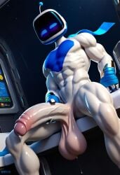 abs ai_generated antennae astro_bot astro_bot_(series) balls biceps big_balls big_penis blue_eyes blush erection foreskin gay hand_on_penis humanoid_robot looking_at_viewer male male_only muscular muscular_male nude_male pecs penis playstation precum robot sagging_balls toned_body toned_male twall97 uncircumcised