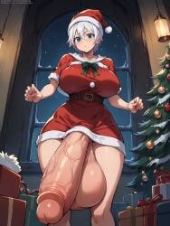 ai_generated big_penis christmas fairy_tail futa_only futanari grapesss light-skinned_futanari lisanna_strauss solo