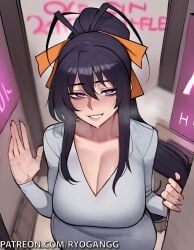 ai_generated akeno_himejima dongtan_dress female high_school_dxd naughty_face ryogangg