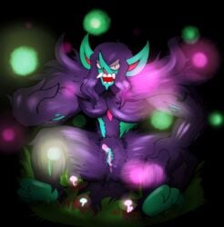 1girls absurd_res big_clitoris big_ears black_fur bodily_fluids clitoris eye_contact feet female flat_chest forest fur genital_fluids green_skin grimmsnarl hair half-closed_eyes hi_res humanoid imp lidded_eyes long_hair looking_at_viewer nintendo ogre open_mouth pokémon_(species) pokemon pokemon_(species) pokemon_ss pose pussy pussy_juice red_eyes rule_63 sitting spread_legs spreading teeth thick_thighs tummysoup video_games wet wide_hips