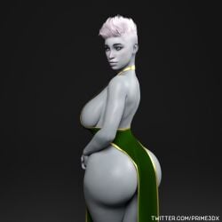 1girls 3d 3d_(artwork) ass big_ass big_breasts blue_skin breasts bubble_butt bungie destiny_(game) female huge_ass huge_breasts prime3dx short_hair solo tess_everis white_hair wide_hips