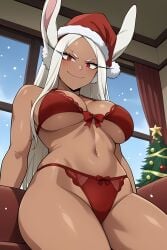 ai_generated armpit bnha boku_no_hero_academia bra breasts candid christmas female lingerie mha mirko my_hero_academia panties pinku pinku.ai pinkuai sexy underboob wallpaper