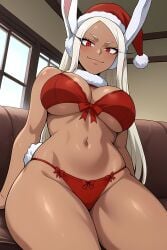 ai_generated armpit bnha boku_no_hero_academia bra breasts candid christmas female lingerie mha mirko my_hero_academia panties pinku pinku.ai pinkuai sexy underboob wallpaper