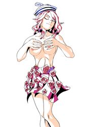 female jojo's_bizarre_adventure jojolion kerv nipples pink_hair pink_rose skirt yasuho_hirose