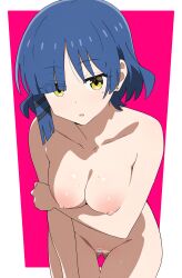 blue_hair bocchi_the_rock! fully_nude naked nude nudity tsuranukko yamada_ryou yellow_eyes