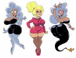 big_ass big_breasts colored danny_fenton danny_phantom dawna_phantom dunnhierdraws genderswap_(mtf) genie_girl ghost_girl heels nickelodeon office_lady rule_63