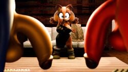 1girls 2boys 2boys1girl big_penis blue_penis casual_nudity cleavage clothed female huge_ass huge_cock illamajamma imminent_sex knuckles_the_echidna loop nipples_visible_through_clothing no_bra penis red_penis revealing_clothes scared scared_expression sonic_(series) sonic_the_hedgehog sonic_the_hedgehog_(series) sound sticks'_finger_bite_(meme) sticks_the_badger sticks_the_jungle_badger tagme teasing throbbing throbbing_penis twitching_penis video xun400