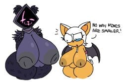 ass bad_anatomy big_areola big_ass big_breasts big_butt big_thighs breast_envy breasts breasts_out comparing_breasts disproportionate fortnite fortnite:_battle_royale gigantic_breasts huge_breasts large_breasts raven_team_leader raven_team_leader_(fortnite) rouge_the_bat sonic_(series) sonic_the_hedgehog_(archie) sonic_the_hedgehog_(comics) sonic_the_hedgehog_(idw) sonic_the_hedgehog_(series) text theslashfive