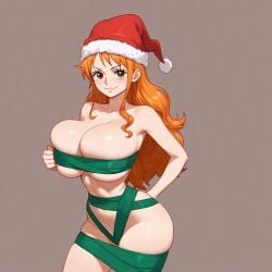 ai_generated christmas_outfit female female_only nami_(one_piece) one_piece radiant659