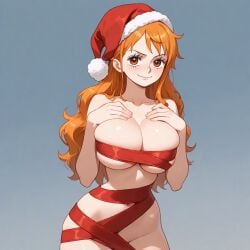 ai_generated christmas_outfit female female_only nami_(one_piece) one_piece radiant659