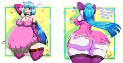 ass ass_expansion big_ass big_belly big_breasts blue_hair breasts bubble_butt dat_ass dumptruck_ass fat_ass female_pred huge_ass huge_breasts long_hair male_prey massive_ass me!me!me! meme_(me!me!me!) okioppai thick_ass thick_thighs thigh_expansion thighhighs vore vore_belly weight_gain