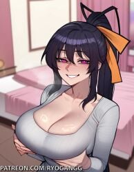 ai_generated akeno_himejima dongtan_dress female high_school_dxd naughty_face ryogangg