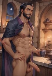 1boy 1human 1male 1man ai_generated balls ballsack biceps chest_hair cock deltoids dick dragon_age dragon_age_the_veilguard gay hairy hairy_chest hairy_male happy_trail lucanis_dellamorte male male_chest male_focus male_nipples male_only muscular_male nipples nuts nutsack pecs pectorals penis sagging_balls sagging_testicles saggy_balls scrotum solo_male testicles uncircumcised uncut uncut_penis