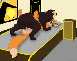 anus ass bear emperorstarscream female fox fur furry furry_only glue_studios meika_(rimba_racer) missionary_position nude on_bed rimba_racer sex sonny_(rimba_racer) straight tagme vaginal_penetration