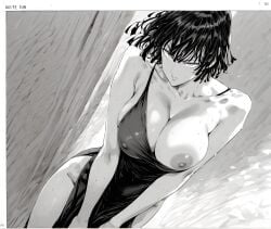 1girls ai_generated bare_arms bare_legs bare_shoulders bare_thighs big_breasts black_hair clothed clothing color female female_focus female_only fubuki_(one-punch_man) hi_res large_breasts light-skinned_female light_skin nipples one-punch_man short_hair solo solo_female tagme thick_thighs