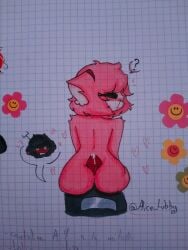 alice_tubby alice_tubby_(artist) ass big_ass black_eyes black_fur blush cumming dick_on_ass female fur furry oc oc_x_canon pale_skin pink_fur pink_hair shadow_tubby slendytubbies slendytubbies_3 slendytubbies_oc teletubbies