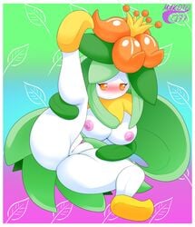 1girls blush breasts clitoris eye_contact female flora_fauna flower half-closed_eyes hi_res lilligant looking_at_viewer makoto177 nintendo nipples plant pokémon_(species) pokemon pokemon_bw pussy solo text thick_thighs video_games watermark wide_hips