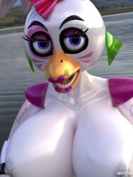 glamrock_chica_(fnaf) masteryorg0 presenting_breasts tagme white_body