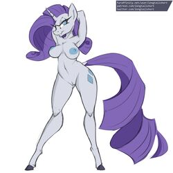 1:1 anthro big_breasts breasts equid female friendship_is_magic horn longtailshort mammal my_little_pony nude pose pussy rarity_(mlp) smooth_skin unicorn