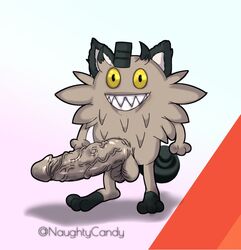 1boy big_penis big_testicles feet feline feral furry galarian_meowth huge_penis looking_at_viewer male male_only meowth naughtycandy nintendo nude penis pokemon pokemon_ss pokephilia solo testicles text veins watermark