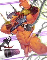 1boy 2019 abs abuse anal anal_sex anthro areola armor biceps big_balls big_muscles bodily_fluids bondage bound camera claws closed_eyes collar digimon digimon_(species) dildo dildo_in_ass erection forced hair handcuffs headgear horned_helmet huge_muscles humanoid humanoid_penis machine male male_only milking milking_machine muscular muscular_male nipple_clamp nipple_play nipples open_mouth orange_balls orange_body orange_skin pecs penetration penis pubic_hair quads raccoon21 red_hair robot sex_toy shackles solo tears tentacle tentacles testicles text v-cut wargreymon watermark