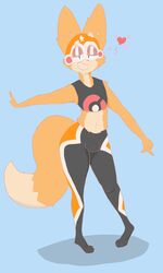 1boy 2019 3:5 absurd_res anthro ass belly big_ass blue_background brown_fur bulge canine clothed clothing cosplay crossover digital_media_(artwork) eye_contact fox fox_mccloud fur furry girly grin half-closed_eyes heart hi_res ka'zar leggings looking_at_viewer male male_only mammal mask midriff navel nintendo pikachu_libre_(cosplay) pokemon pose simple_background smile solo standing star_fox super_smash_bros. tail tank_top teeth thick_hips thick_thighs topwear video_games