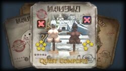 big_breasts black_hair blindfold blindfolded bondage breasts captured collar dark-skinned_female dark-skinned_sub defeated defeated_heroine enslaved female femsub final_fantasy_xiv gag gagged gpose_(ffxiv) harness harness_gag head_harness kokobo_kobo lalafell large_ass large_breasts light-skinned_female mounted_trophy multiple_females multiple_girls multiple_subs on_display scorching_orchard shortstack slave slave_auction slave_collar slave_girl trophy vilekyrie wanted_poster white_hair