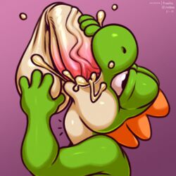 green yoshi from mario (series) by frumples