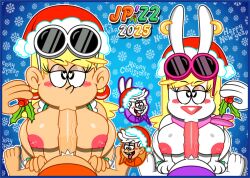1boy 1girls 2025 animated anthro anthro_on_anthro blair_loud blonde_hair blowjob brother_and_sister christmas christmas_hat clothed clothed_sex clothing costume female group hair holidays human human_on_human incest jaimeprecoz2 lagomorph leni_loud lincoln_loud live2d male male_penetrating mammal merry_christmas mistletoe older_sister parallel_sex penis rabbit sex shirt straight sunglasses the_loud_house warren_loud white_hair