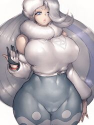 1girls abs alternate_breast_size ass big_breasts breasts cameltoe cleavage erect_nipples female female_only fumio_(rsqkr) hair_over_one_eye human human_only large_breasts melony_(pokemon) milf nintendo nipples pokemon pokemon_ss solo thick_thighs tight_clothing voluptuous wide_hips