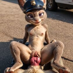 123kubik 3d ai_generated close-up cute cute_eyes cute_face disney fox furry judy_hopps knot knotting nick_wilde paws pussy rabbit realistic realistic_fur sex small_breasts smile vagina vaginal_penetration vaginal_sex zootopia