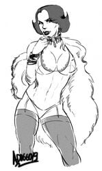 1girls 2019 adoggoart female female_only fur_coat lingerie mature_female milf p_gell solo the_spirit uncensored